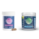 BIOHM Probióticos femininos 30B UFC & Super Verdes / Crianças Berry Blast Bundle: Gut e suporte à saúde geral, 9 Strains, 30-Dia de fornecimento, rico em antioxidantes