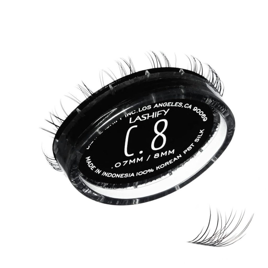 Lashify Curl 8mm Gossamer Extensões Cílios Refil, Preto, DIY Cílios falsos para um olhar natural