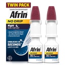 AFRIN No Drip Night Nasal Mist Twin Pack, Não-Drowsy, Descongestionante de ação rápida para dormir descansado com Camomila Scent, Adultos e Crianças 6 e mais velhos, .5 fl oz (Pack of 2)