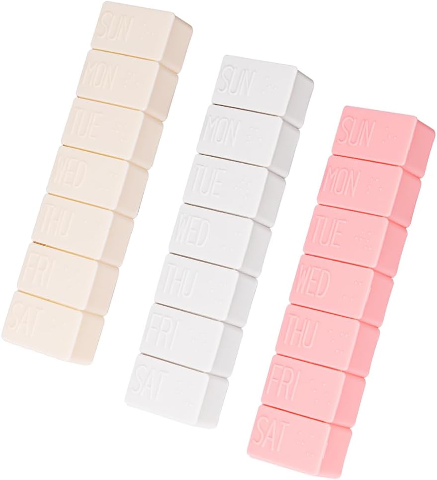 3Pack Weekly Pill Organizer,Extra grandes 7 dias casos de pílulas de viagem caixa diária de pílulas para óleo de peixe, suplementos de comprimidos de cálcio e outros comprimidos de vitamina
