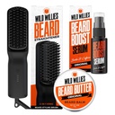 Wild Willies Beard Care Kit: Alisador de barba aquecido para homens, manteiga de barba, & soro de crescimento de barba - Conjunto de ferramentas de grooming Ultimate, bálsamo de barba, soro hidratante, escova de barba quente para uso diário