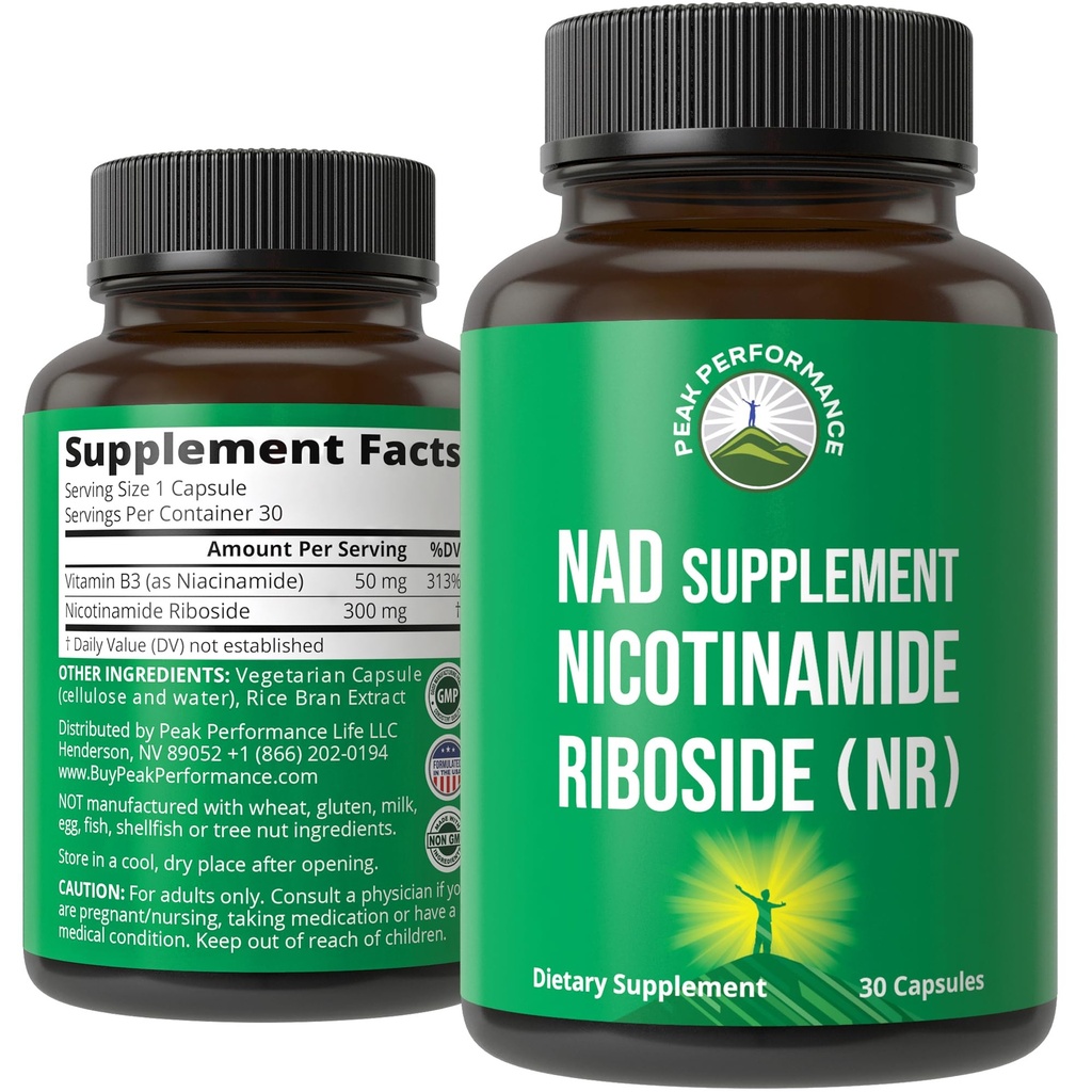 Nicotinamida Riboside NR Supplement. NMN Suplemento NAD alternativa + Niacinamida para níveis NAD+ À medida que envelhecemos. Terceiro partido testado, Não-GMO, Glúten livre, Vegan NR suplementos de vitamina para mulheres e homens