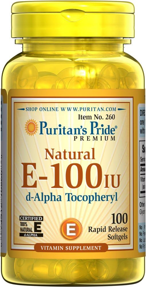 Puritan's Pride Vitamina E-100 iu 100% Natural 100 Softgels