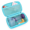CASEMATIX Asma Inhaler caso para viagem se encaixa asma inhaler espaçador com máscara anexada, suporte inhaler e acessórios adicionais usados com espaçador para inhaler, inclui turquesa Asma caso apenas