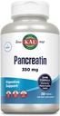 KAL Pancreatin 350mg, Enzimas Digestivas para Mulheres e Homens, Enzimas Pancreáticas para Apoio Digestivo à Saúde, Glúten Livre, Não-GMO, Desintegração Rápida, 60-Dia Garantia, 250 Servões, 250 Comprimidos
