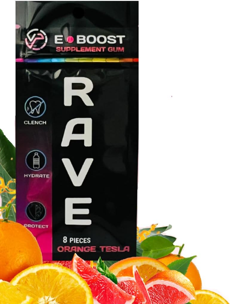 VitaPLUR E-Boost Gum, 10 Pack, Suplemento Rave, Bem-Estar Festival, Magnésio, Vitaminas Rave, Rave Gear, Antioxidantes e Eletrolitos, 5-HTP Grátis! Adderall Comedown