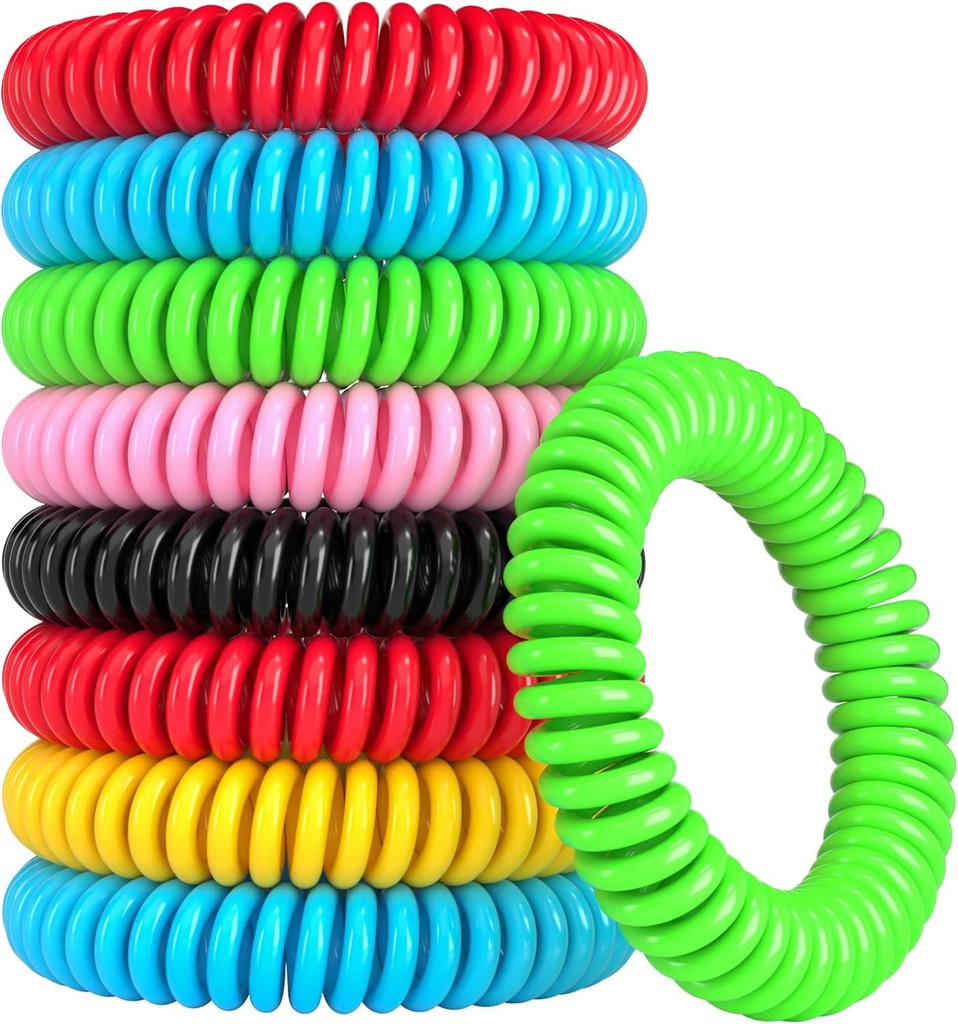 12 Pacote Pulseiras Mosquito, Pulseiras Mosquito ao ar livre para adultos e crianças, Individualmente embrulhado DeET-free Waterproof Bands