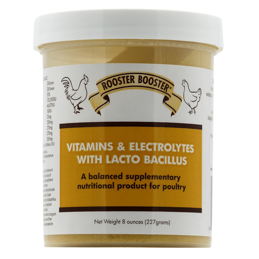 Rooster Booster Vitaminas e Eletrolitos com Lactobacillus, Natural, 8 onças.