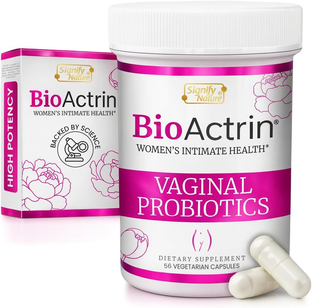 Bioactrina Probióticos Vaginais para Mulheres - Tratamento de Vaginose Bacteriana Formulado, Infecção de Levedura e Alívio de Vaginite - Tratamento BV para Mulheres Probiótico- pH Vaginite Feminino Suporte - 56 comprimidos