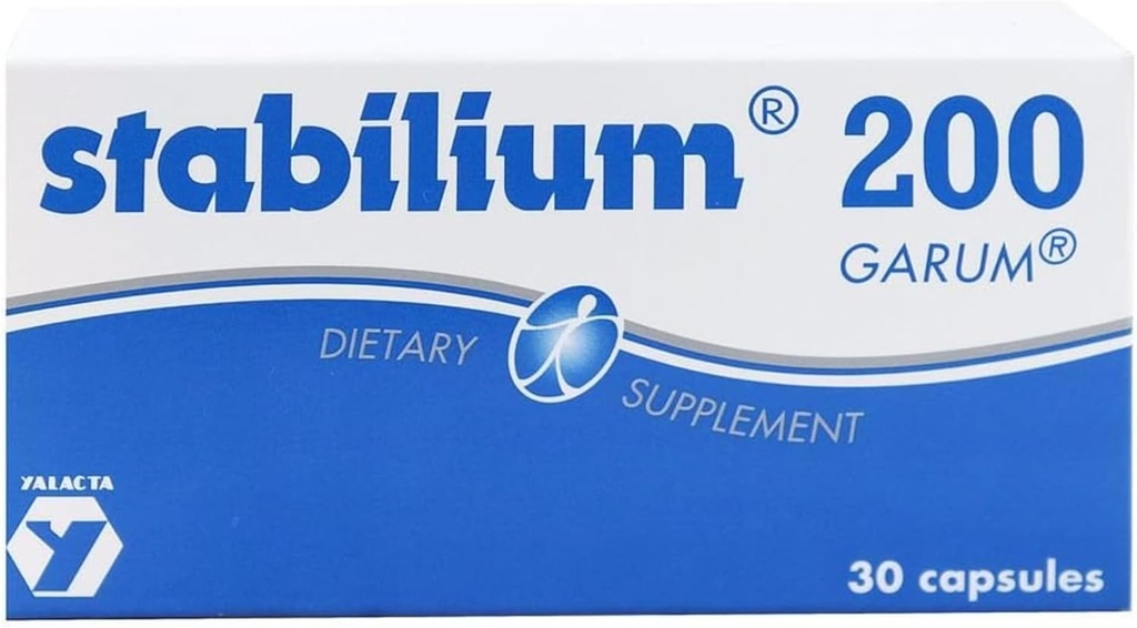 Grupo de Pesquisa em Alergia Estabilium 200 - Ajuda natural ao sono para adultos sem Melatonina, Suplemento de apoio calmo noturno para relaxar, apoio profundo ao sono descansado - 30 Cápsulas (Pacote de 1)