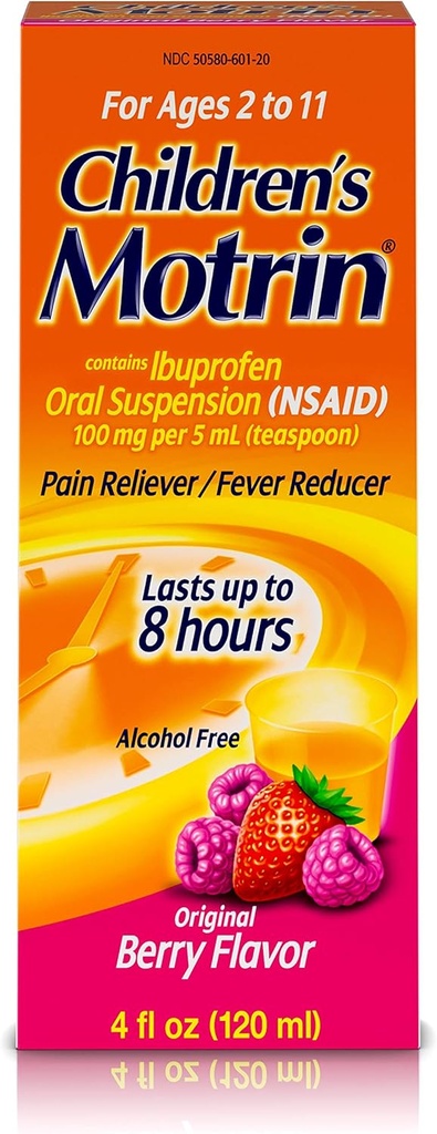 Motrin Ibuprofeno Suspensão oral Original Berry Flavor - 4 onças, pacote de 3
