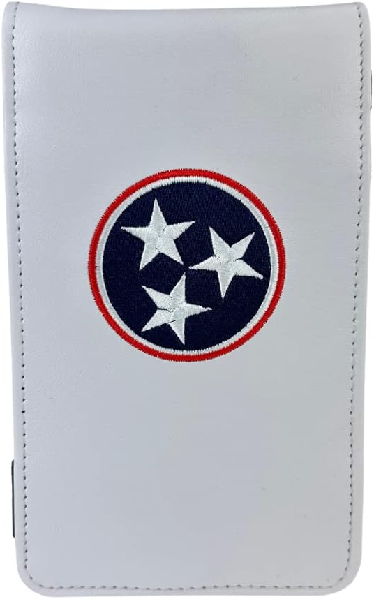 Sunfish Tennessee State Bandeira Leather Golf Scorecard e Yardage Book Holder
