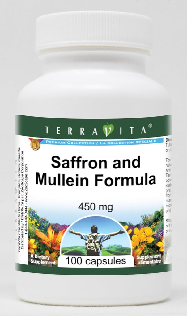 Açafrão e Mullein Fórmula - 450 mg (100 Cápsulas, ZIN: 513981) - 3 Embalagem