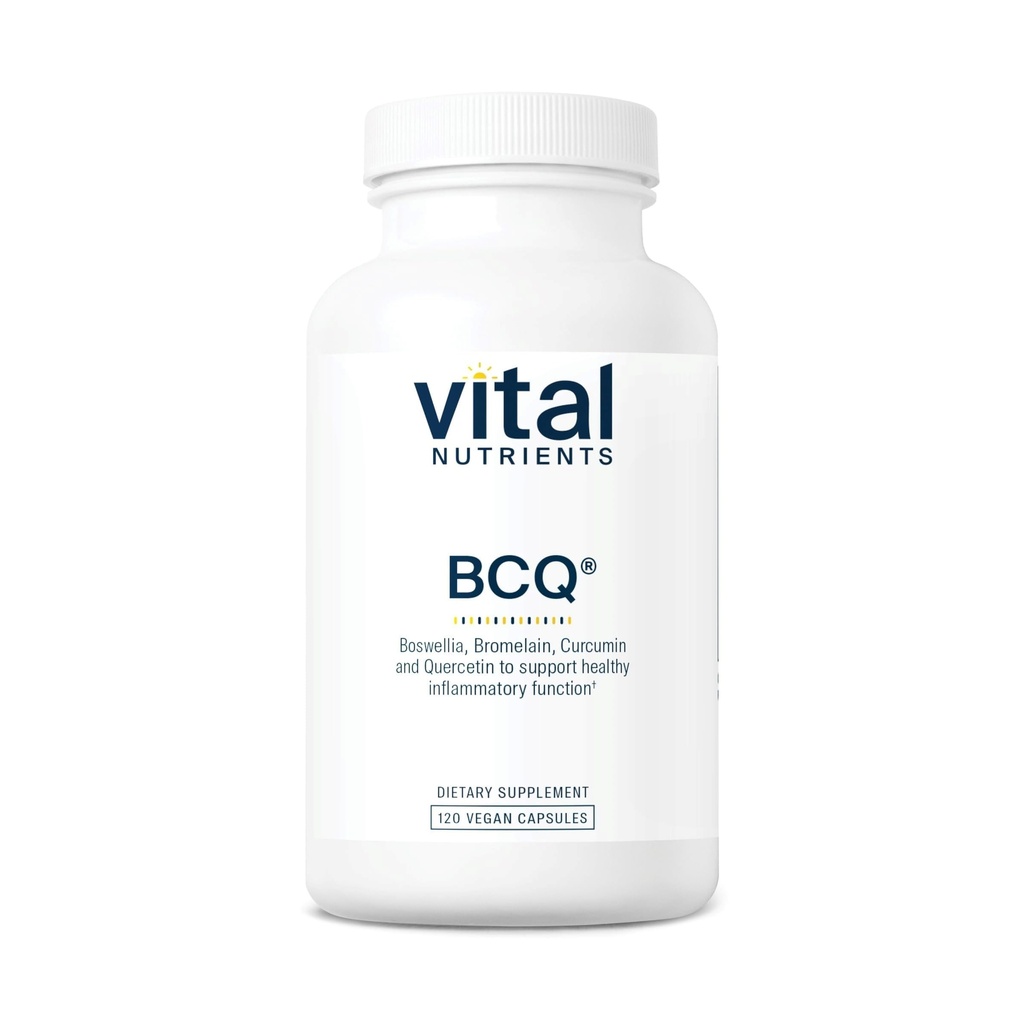 Nutrientes Vital BCQ - Vegan Boswellia, Bromelain, Curcumin & Quercetin Supplement - Suplemento de Apoio Conjunto - Suporta Sino e Saúde Digestiva - Glúten, Leite, Soja Grátis - 120 Cápsulas