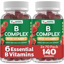 B Gummies complexos com vitamina C – Grande degustação 1 por dia Energia & Sistema Nervoso Suporte para Adultos – Vegan, Kosher, Não-GMO Vitamina B Gummies Complexo com B12, B6, & Ácido Fólico – 70 Count (2 Pack)