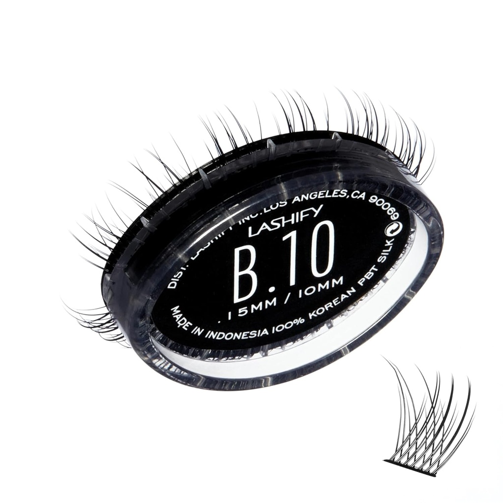 Lashify Negrito 10 milímetros Gossamer DIY Extensões Cílios Refil, Preto, Fácil Falso Cílios para um olhar natural