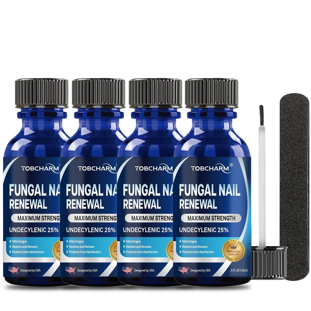 4Pcs Tratamento de Fungos de unhas, 25% de ácido undecilênico, Tratamento de Fungos de unhas para unhas do pé, Tratamentos de Fungos de unhas do pé (2 FL OZ)