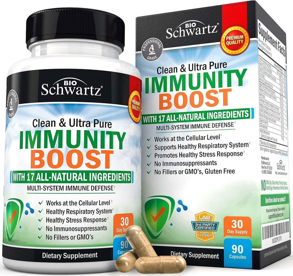 Immunity Boost Supplement with Elderberry, Vitamina A, Echinacea & Zinc + Vitamina C 1000mg Cápsulas com Zinco, Rose HIPS e Bioflavonóides