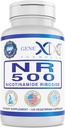 Fórmulas Genex NR Nicotinamida Riboside 500mg/Servir (120 cápsulas) NAD+ Precursor para Envelhecimento Saudável - GMP-Certificado, Não-GMO, Sem Glúten, Vegetariano (1 embalagem)
