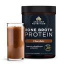 Pó de proteína de nutrição antiga feita de caldo de osso real, chocolate, 20g de proteína por serviço, 20 banheira de servir, glúten livre hidrolisado Colágeno Peptídeos Suplemento, Grande em batidos de proteína