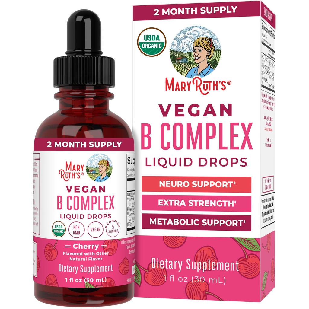 MaryRuth Orgânicos Vitamina B Complexo de Vitaminas B Complexo de Vitaminas ; Biotina ; Vitamina B12 ; Niacin ; Folato ; Suplemento de Suporte Metabólico ; Vegan ; USDA Orgânico ; Não-GMO ; Gluten Livre ; 2 meses de fornecimento
