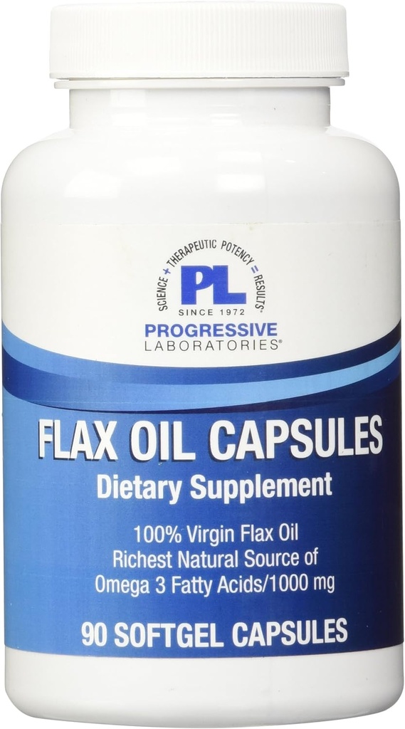 Progressive Labs Flax Oil Cápsulas Suplemento, 1000 mg, 90 Contagem