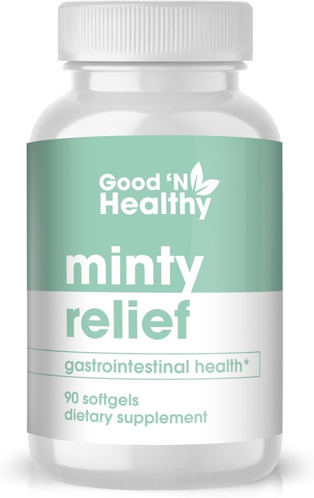 Bom 'N saudável menta alívio óleo de hortelã-pimenta softgels, Suplemento para Natural Digestive Comfort, suprimentos de 3 meses