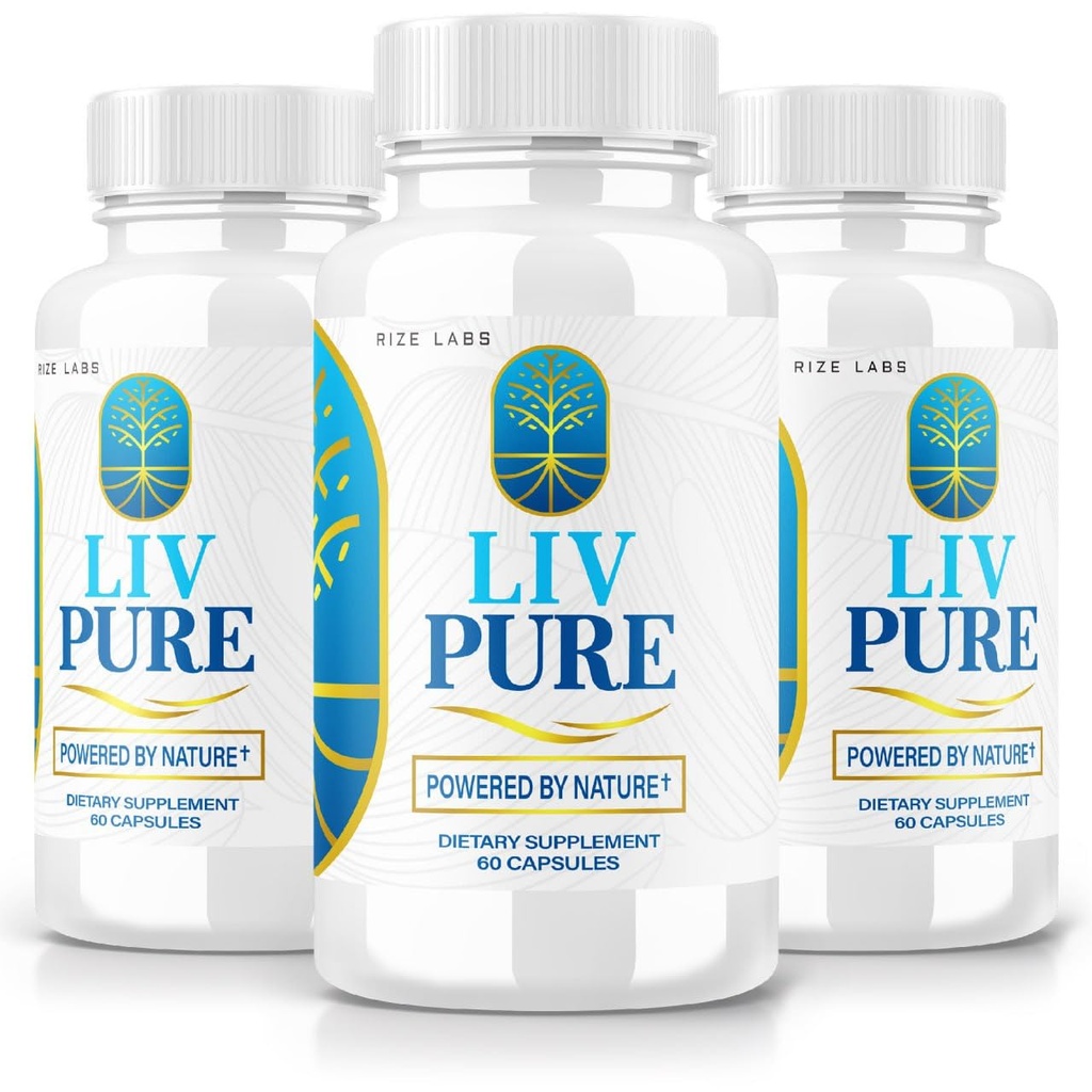 Rize labs - LivPure Powered by Nature - Fórmula avançada - Suporte puro Suplemento dietético para suporte ao fígado, Força extra, Vegan, Pílulas de função hepática (180 Cápsulas)