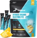 Hydration Electrolyte Powder, Electrolyte Drink, Hydration Supplement Drink Mix, Hydration Packets with Vitamina & Mineral, Keto Friendly, Vegan, Não-GMO, Sem açúcar, Sabor de abacaxi (20 Sticks)