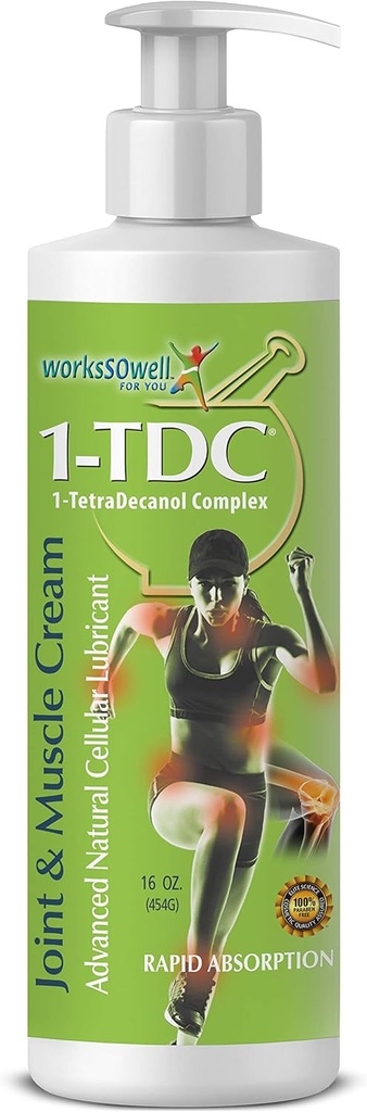 1tdc Joint & Muscle Relief Cream - Use na parte de trás, joelho, pescoço, ombro, quadril - acalma articulações rígidas, músculos e lesões em 5-10 minutos - Relaxador - 16 onças
