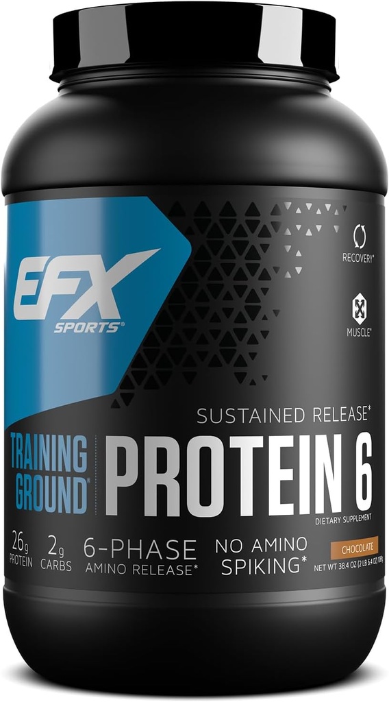EFX Sports Training Ground Protein 6 □ Whey Isolate & Concentrate, Egg White, & Pea Protein □ 26g 6-Fonte Sustained Release Protein