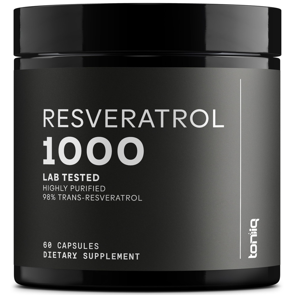 Ultra alta potência Terceira parte testado Trans Resveratrol 1000mg - 98% puro, altamente purificado e biodisponível - Resveratrol Polygonum Root Extract - 60 Cápsulas