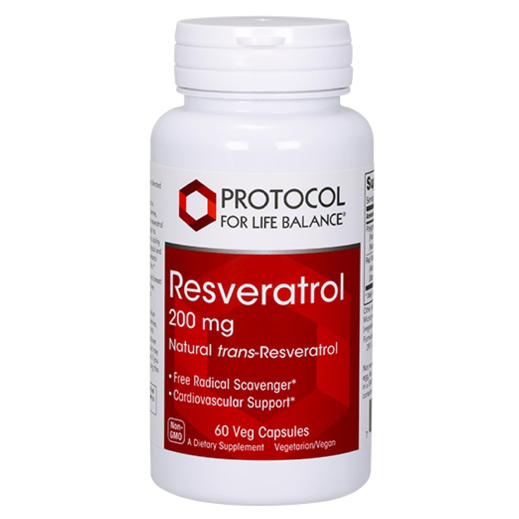 PROTOCOLO PARA A VIDA BALANCE Resveratrol 200 mg - Trans-Resveratrol - com japonês Knotweed & Grape Seed Extract - Vegan & Non-GMO - 60 cápsulas de Veg