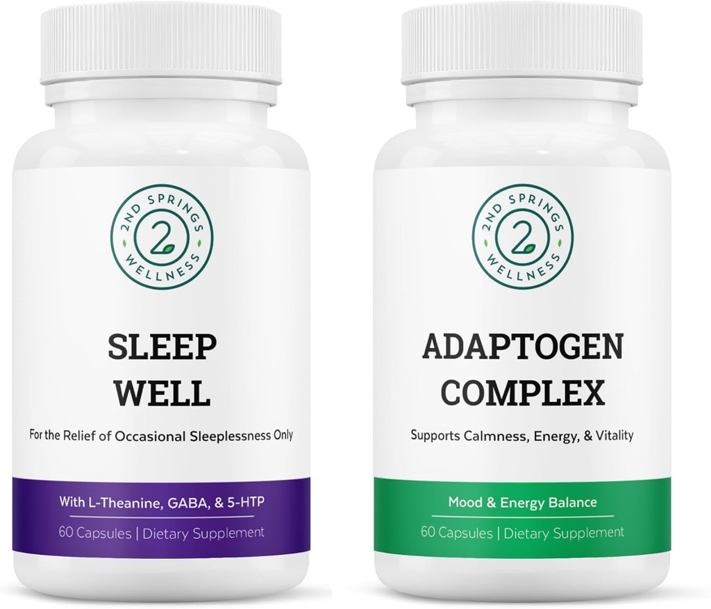 Sono bem & pacote complexo Adaptogen - Mente calma e alívio de estresse para uma vida bem-resposta e equilibrada