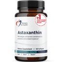Desenhos para a saúde Astaxantina - Microalgas (Haematococcus Pluvialis) Extraído Suplemento Antioxidante Carotenóide - Suporte para Cardiovascular, GI, Pele + Saúde dos Olhos (60 Softgels)