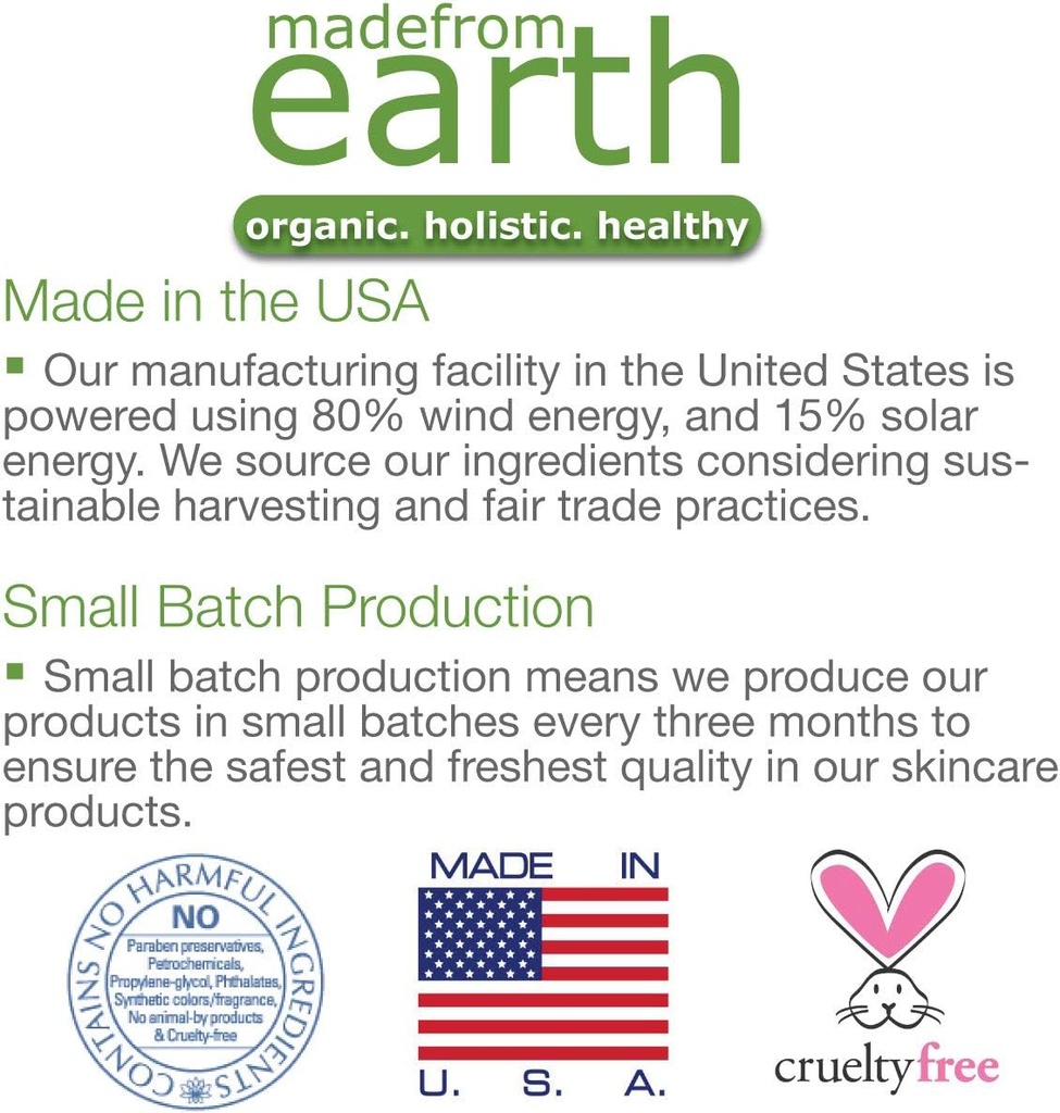 Made from Earth Eczema Cream for Dry Dermatitis Skin with Aloe & Vitamina E, 2 onças