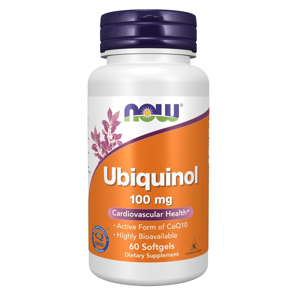 Now Foods Supplements, Ubiquinol 100 mg, alta biodisponibilidade (a forma ativa do CoQ10), 60 Softgels