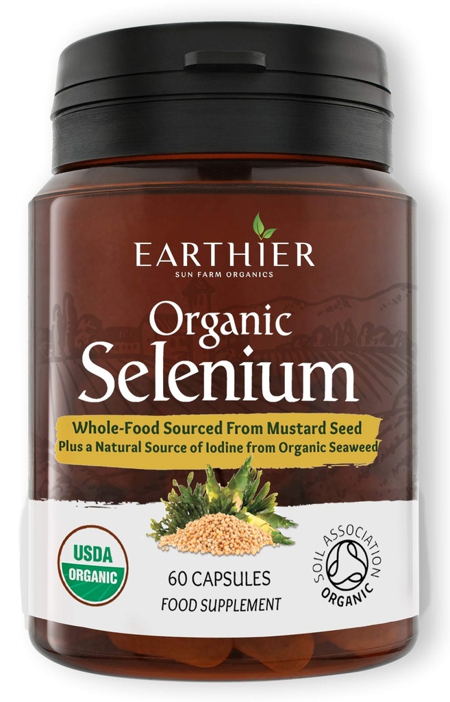 Selênio orgânico 200 mcg com Iodo e Sílica Tudo de Alimentos Orgânicos Certified Whole - Fornecimento de Dois Mês