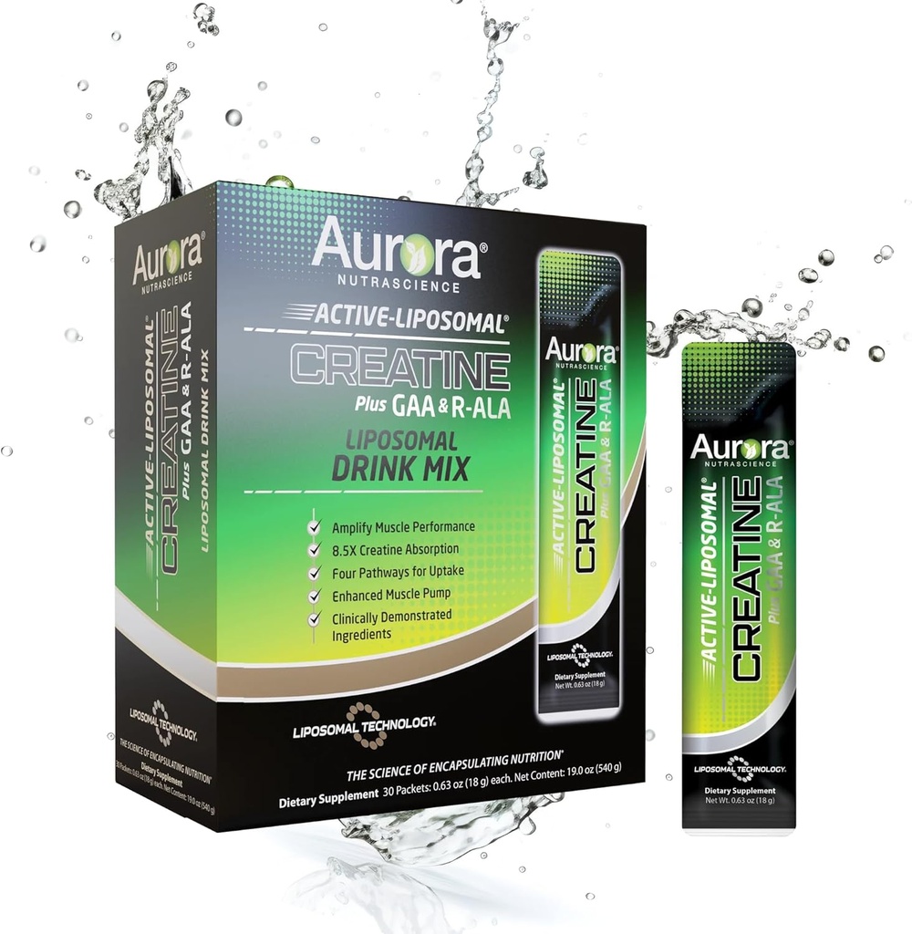 Aurora Nutrascience Active Liposomal®, Creatine Plus GAA & R-ALA, 30 Packets, 0,63 oz (18 g) Cada