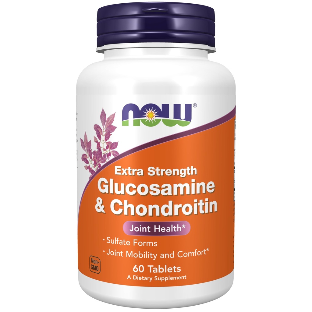 Now Foods Supplements, Glucosamina e Condroitina, Formas de Sulfato, 60 Comprimidos