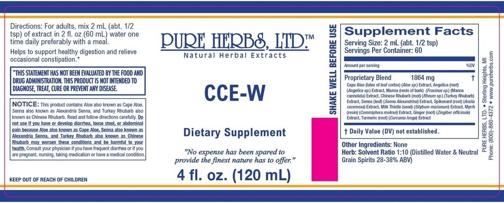 Pure Herbs, Ltd. CCE- W (4 onças)