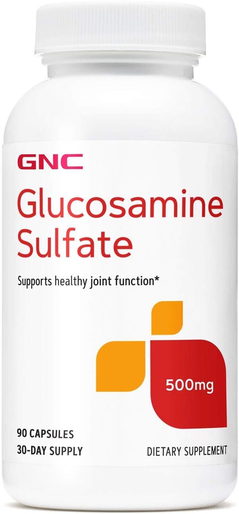 GNC Sulfato de Glucosamina 500 mg - 90 Cápsulas, 90 Servimentos