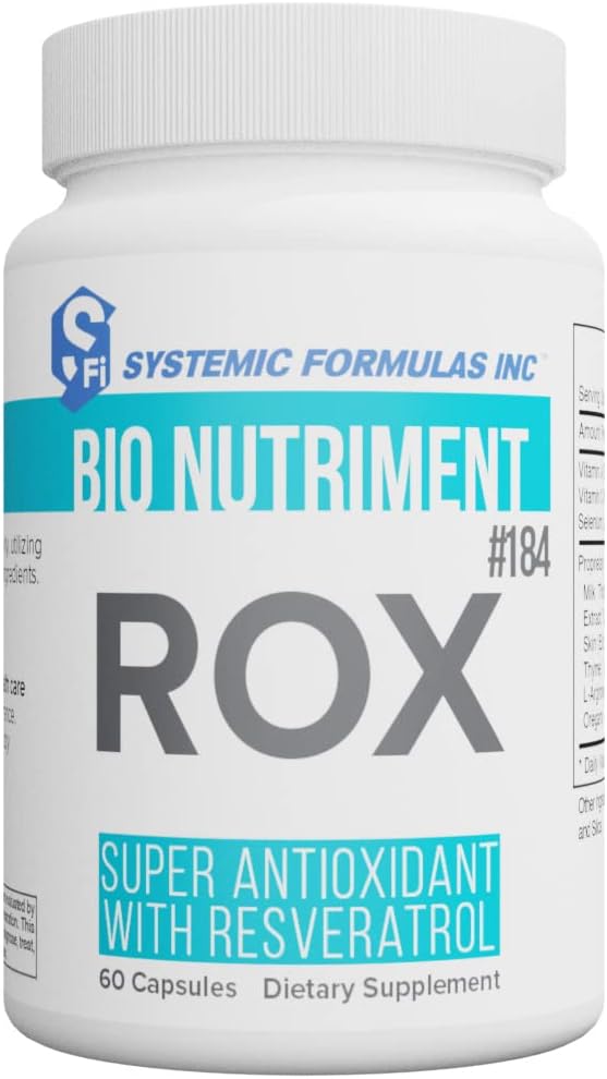 Fórmulas Sistémicas ROX Super Antioxidante com Resveratrol 60 Cápsulas #184. Fórmula super antioxidante