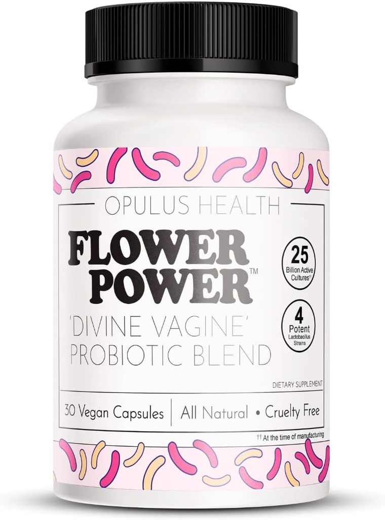 Flower Power 'Divina Vagina' Mistura - 30 ct para Equilíbrio Infecção de Trato Urinário, V Apoio à Saúde para Mulheres