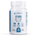 Efeitos Clínicos Vitamina K2 + D3 - K2 + D3 Suplemento Vitamina com Extrato de Pimenta Negra Bioperine e Cálcio para Apoio à Saúde Óssea e Cardíaca - 60 Cápsulas - Max Absorção - Made in the USA