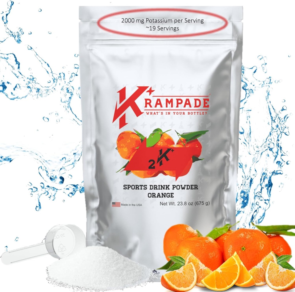 Eletrólitos Krampade Powder Potássio Suplemento - 2000 mg K+, >2X Mais do que água de coco