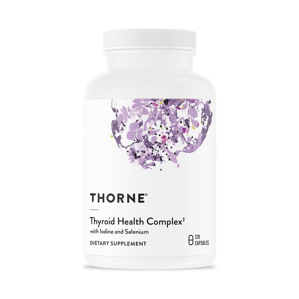 THORNE - Complexo de Saúde da Tiróide - Cofactores da Tiróide para Apoio à Função da Tiróide* - Vitaminas B12, C & E, Ashwagandha, Iodo, Zinco, Selenium, Cobre & L-Tirosina - Certificado de Terceira Parte - 120 Cápsulas