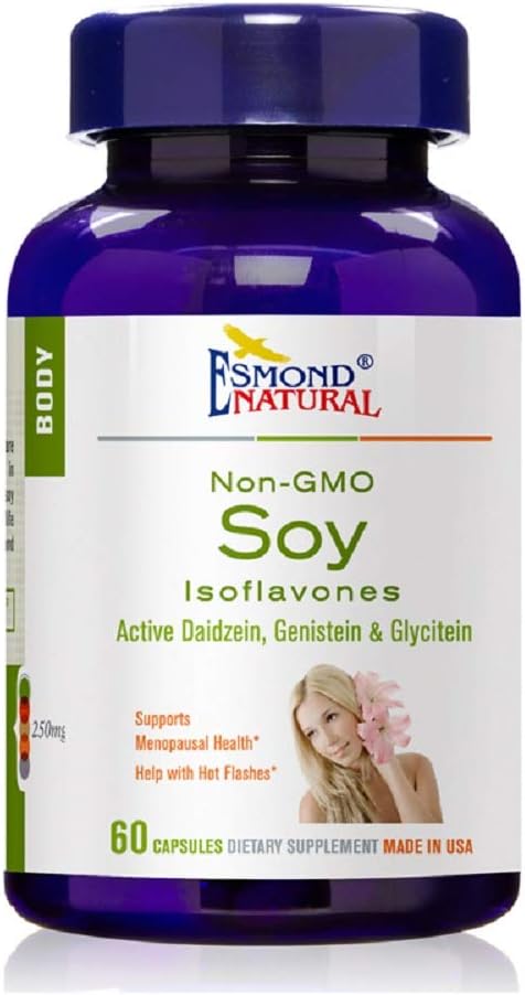 (5 Pack) Esmond Natural: Soja Isoflavonas Não-GMO (Suporta saúde menopausal e flashes quentes), GMP, Natural Product Assn Certified, Made in USA - 250mg, 300 Cápsulas