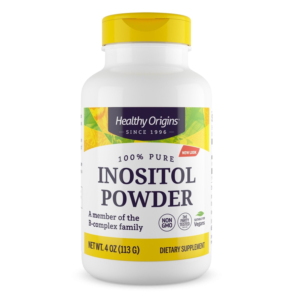 Origem saudável Inositol Powder, 113 g - para a pele, cabelo & unhas saúde - Suplemento de pó vitamina B8 - parte da família complexo B - Vegan, Não-GMO & Suplemento sem glúten - 4 Oz