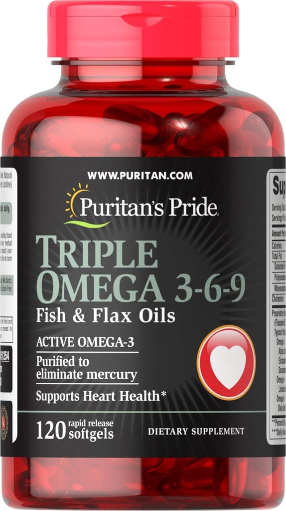 Puritan's Pride Triplo Omega 3-6-9 Fish & Flax Oils